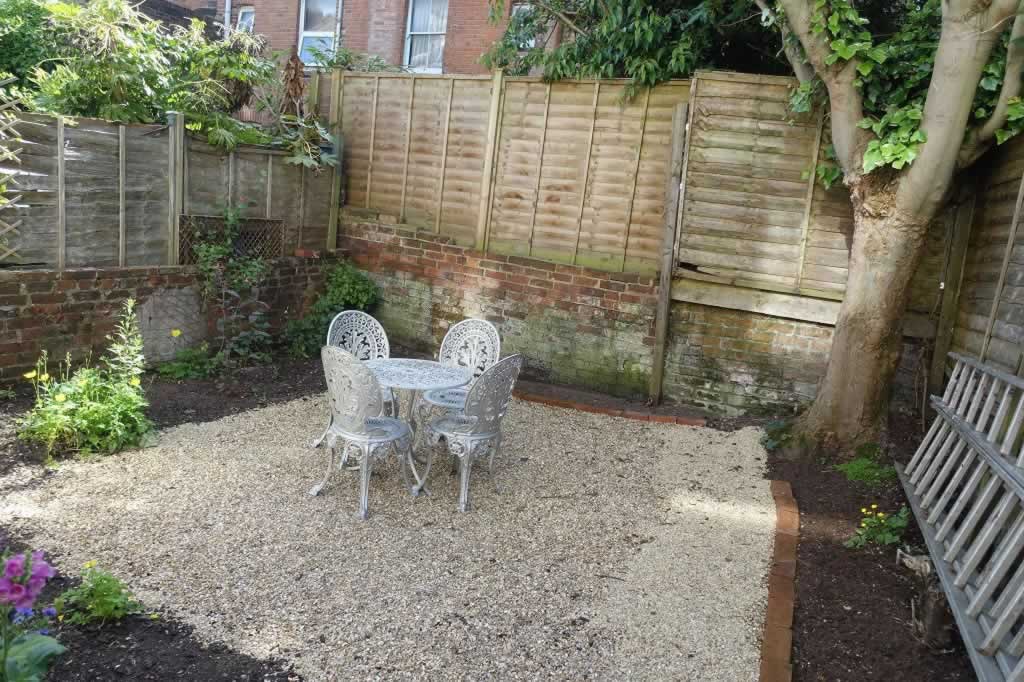 Enclosed rear garden.